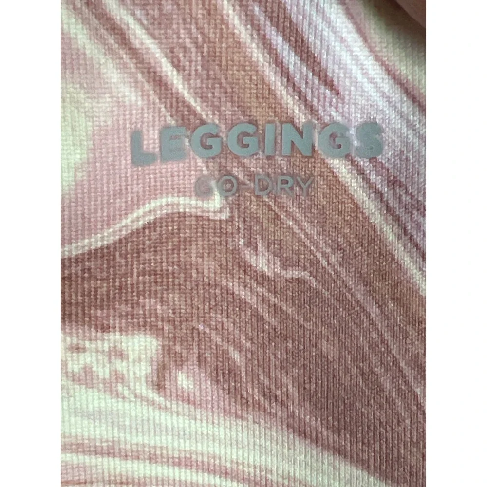 Old Navy‎ Active Leggings Girls Large (10-12) Pink Swirl PowerSoft High Rise Gym